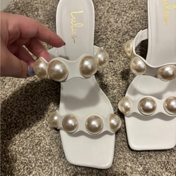 White faux pearl heel - Picture 3 of 5